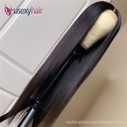 Top quality brazilian virgin hair frontal human lace wigs pre plucked HD lace 13x4 HD lace front wig 100 human hair wig in bulk